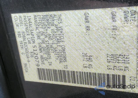 2013 Nissan Altima 2.5 S z USA, uszkodzony, nr VIN 1N4AL3AP1DN512079